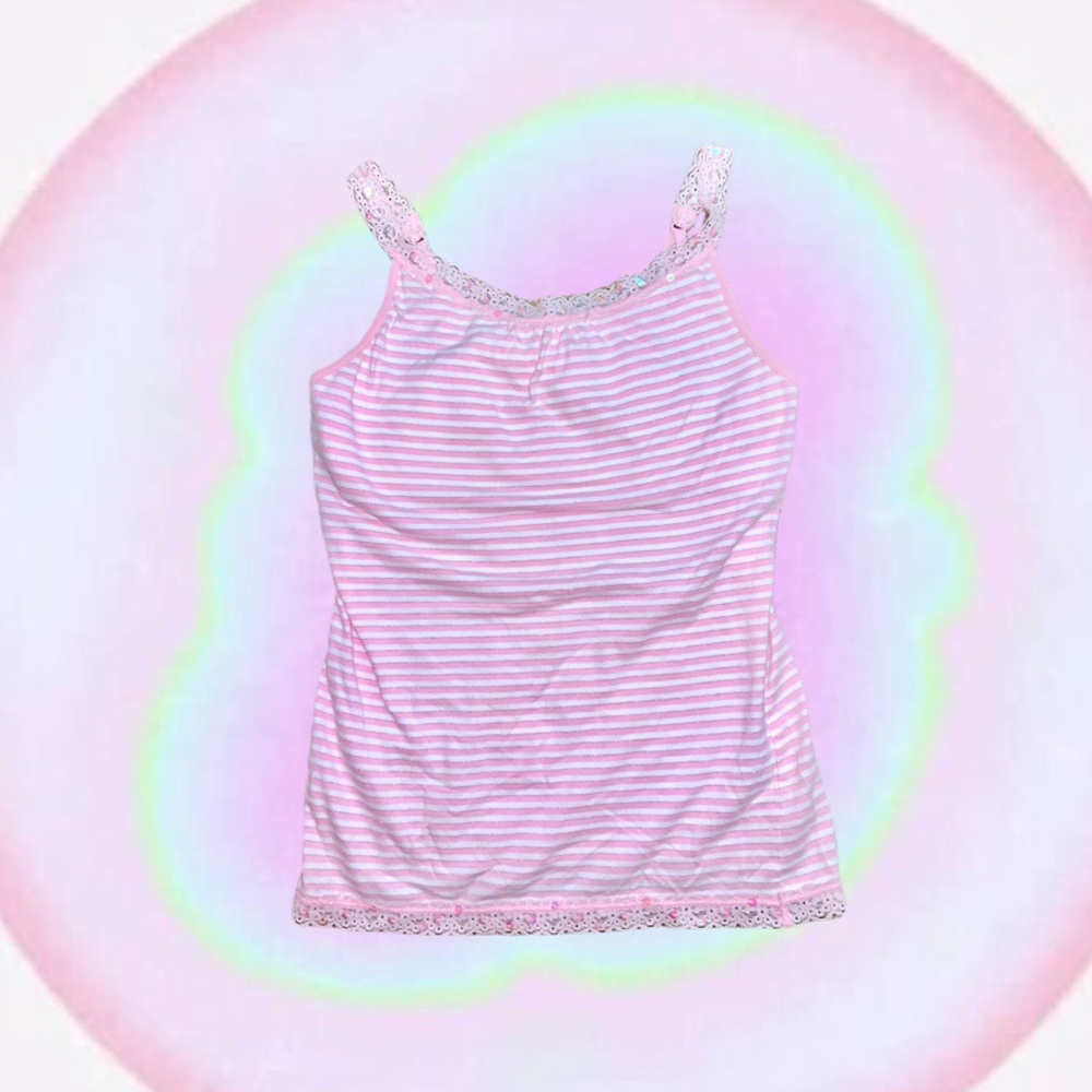 Y2K Limited Too Sequin Striped Cami Tank Top